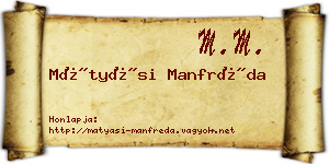 Mátyási Manfréda névjegykártya